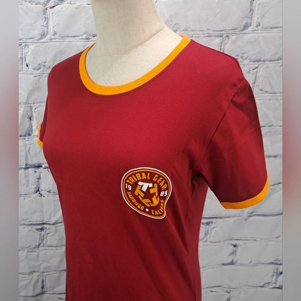 NWT Vintage Tribal Gear Women's T-Shirt Dress Mini Trucker Cranberry Y2K Large - Picture 11 of 15